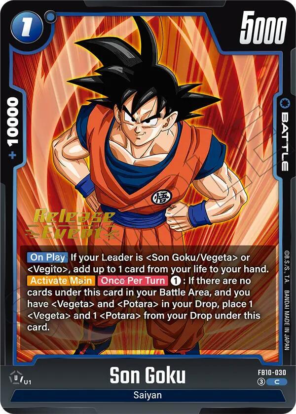 Son Goku FB10-030 card from Cross Force Release Event Cards