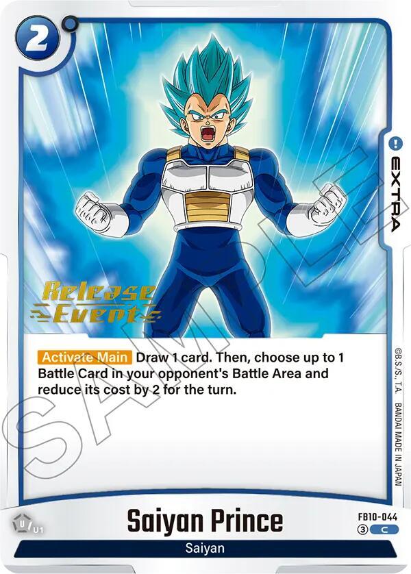 Saiyan Prince FB10-044 card from Cross Force Release Event Cards