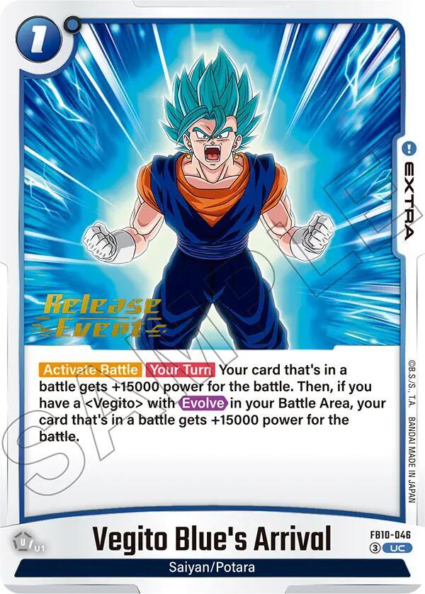 Vegito Blue's Arrival FB10-046 card from Cross Force Release Event Cards