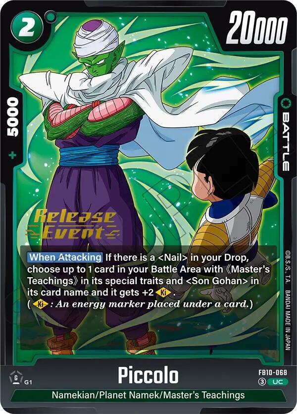 Piccolo FB10-068 card from Cross Force Release Event Cards