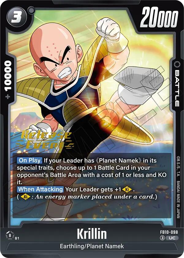 Krillin FB10-098 card from Cross Force Release Event Cards