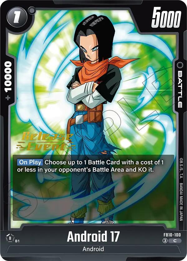 Android 17 FB10-100 card from Cross Force Release Event Cards