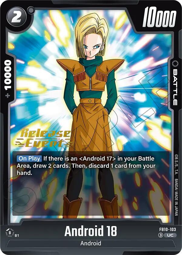 Android 18 FB10-103 card from Cross Force Release Event Cards