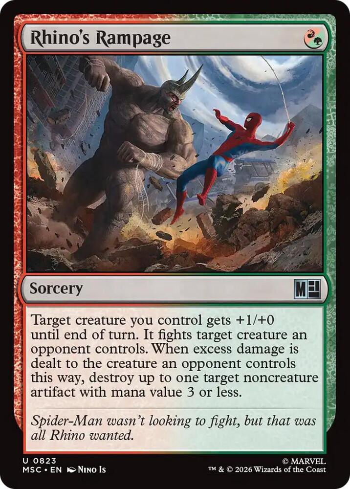 Rhino's Rampage 823 card from Commander: Marvel Super Heroes