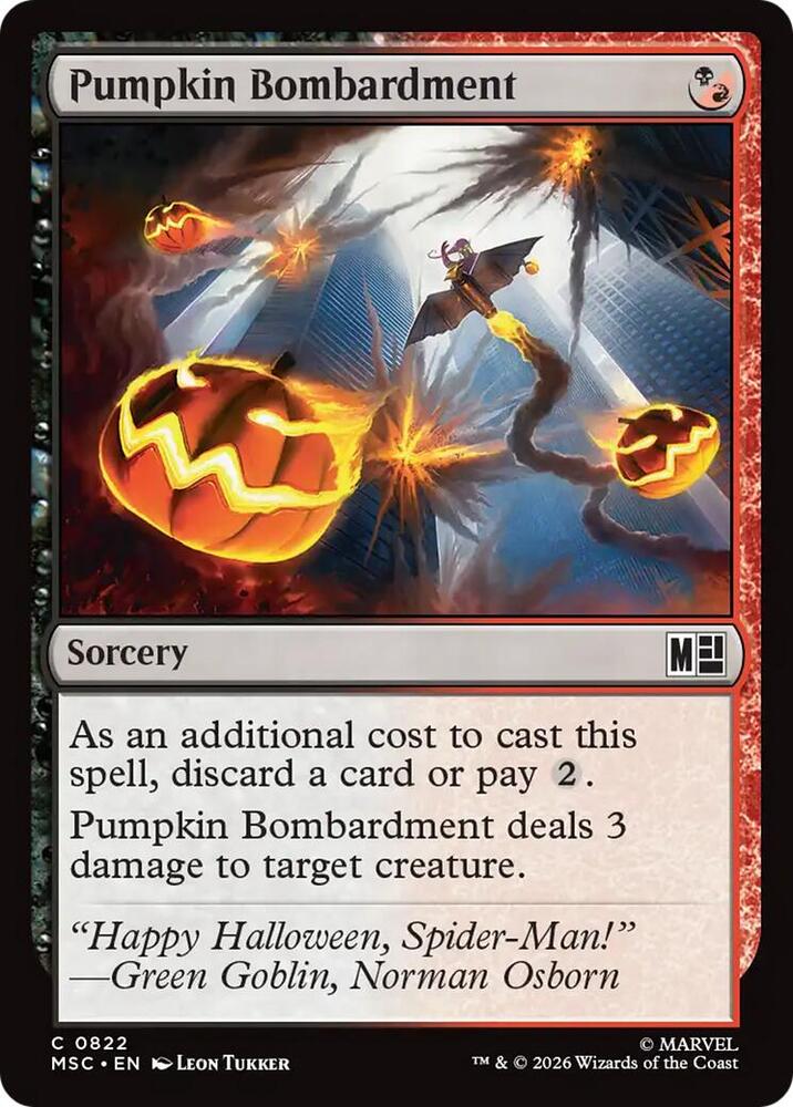 Pumpkin Bombardment 822 card from Commander: Marvel Super Heroes