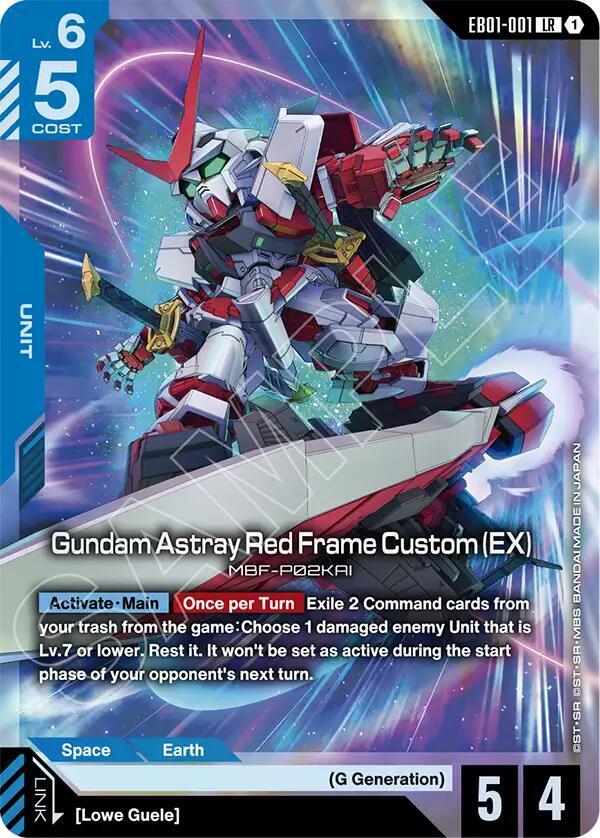 Gundam Astray Red Frame Custom (EX) EB01-001 card from Eternal Nexus