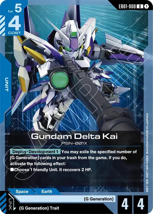 Gundam Delta Kai EB01-008 card from Eternal Nexus