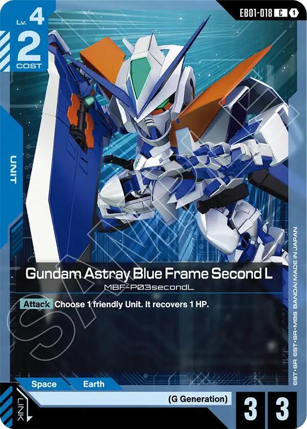 Gundam Astray Blue Frame Second L EB01-018 card from Eternal Nexus