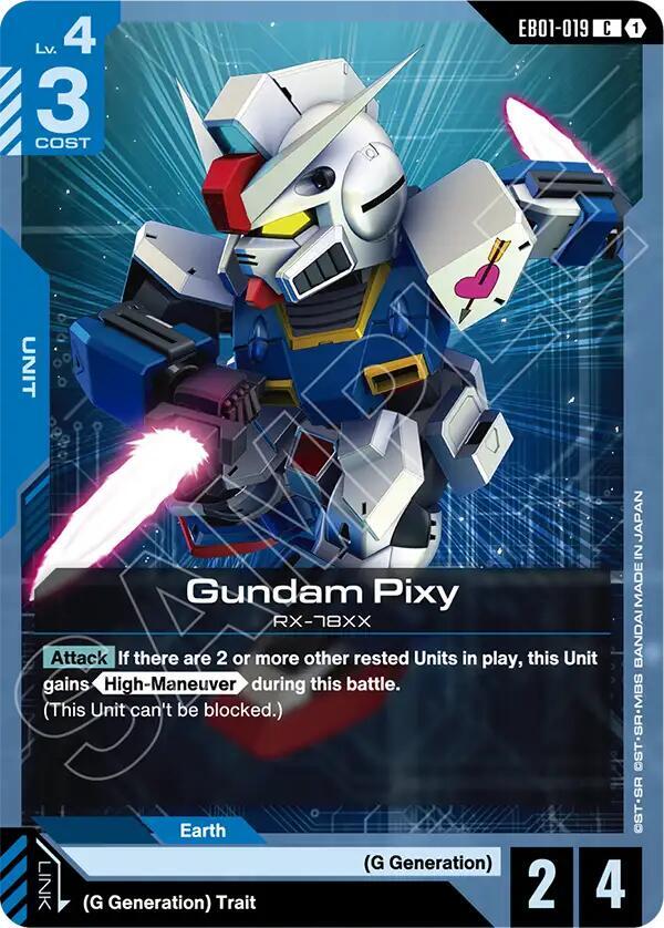 Gundam Pixy EB01-019 card from Eternal Nexus
