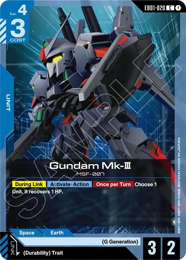 Gundam Mk-III EB01-020 card from Eternal Nexus