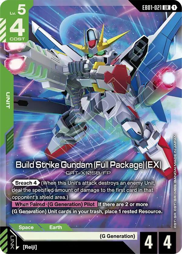 Build Strike Gundam (Full Package) (EX) EB01-021 card from Eternal Nexus