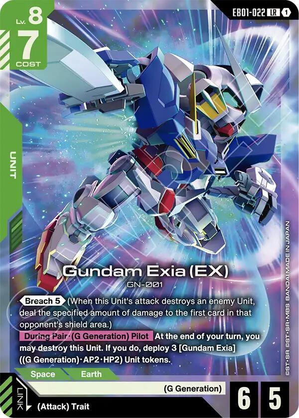 Gundam Exia (EX) EB01-022 card from Eternal Nexus