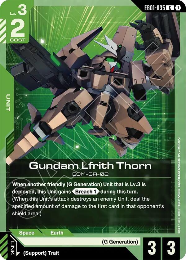 Gundam Lfrith Thorn EB01-035 card from Eternal Nexus