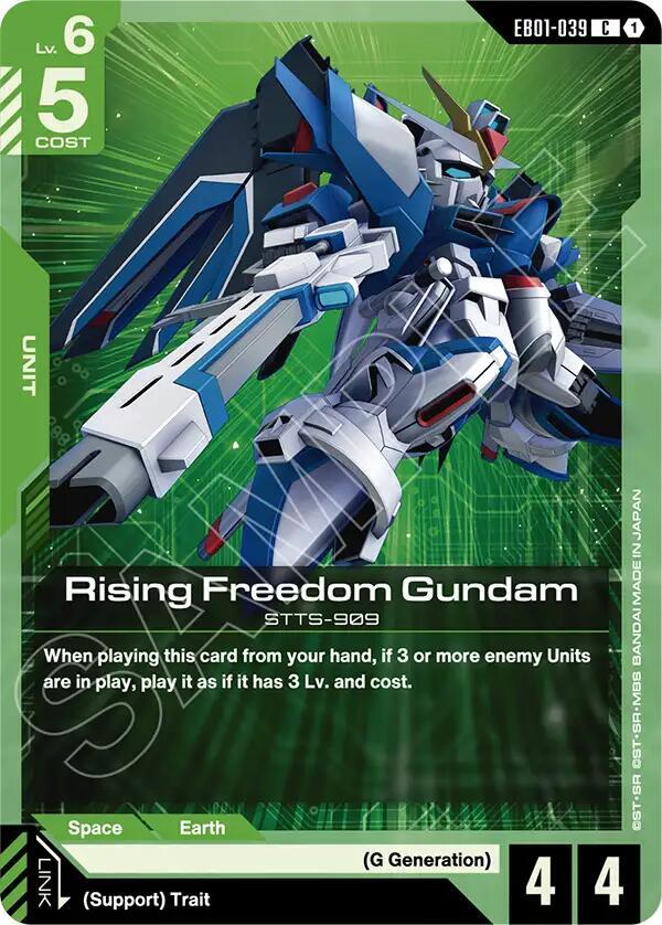 Rising Freedom Gundam EB01-039 card from Eternal Nexus