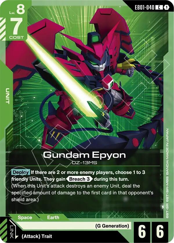 Gundam Epyon EB01-040 card from Eternal Nexus