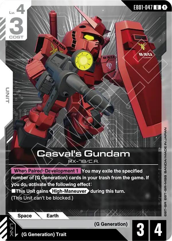 Casval's Gundam EB01-047 card from Eternal Nexus