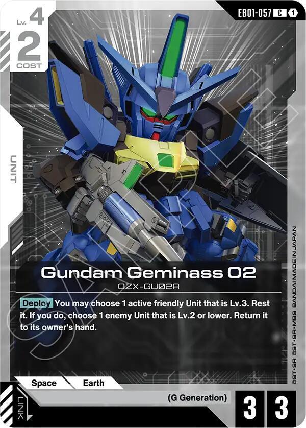 Gundam Geminass 02 EB01-057 card from Eternal Nexus