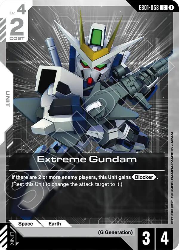 Extreme Gundam EB01-058 card from Eternal Nexus