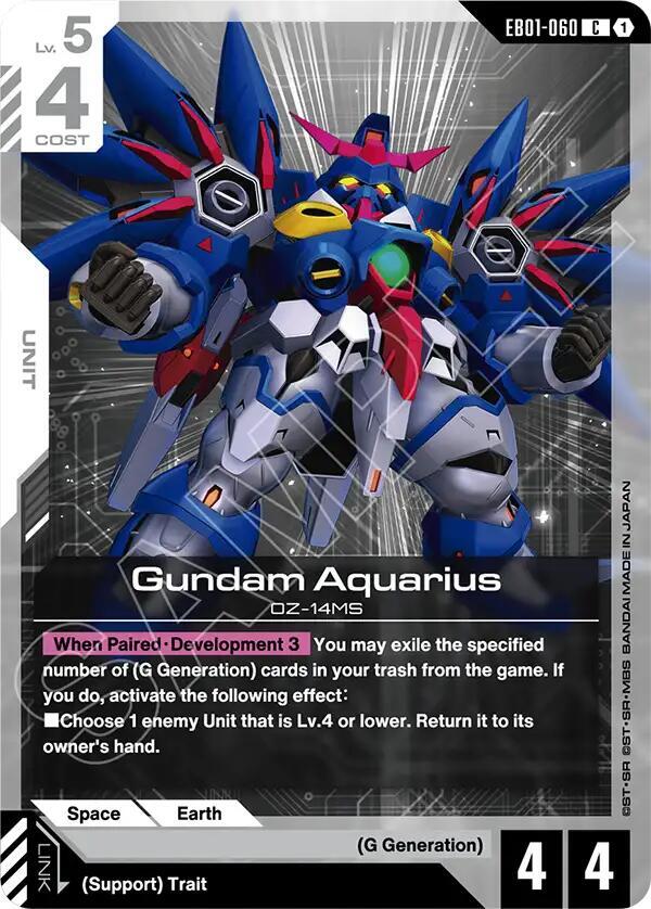 Gundam Aquarius EB01-060 card from Eternal Nexus