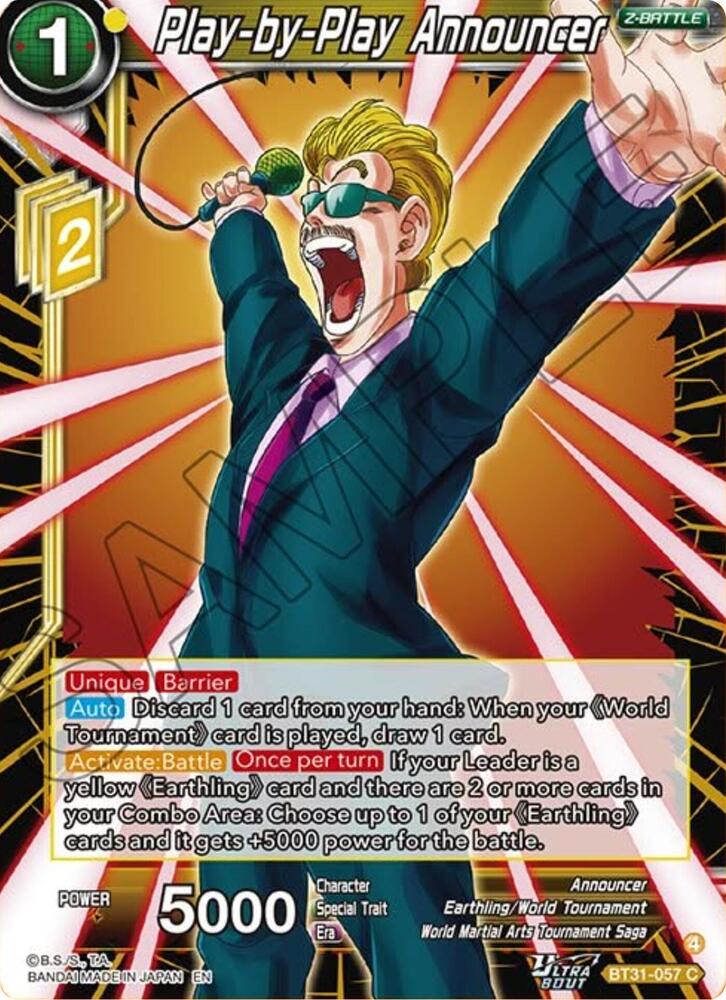 Play-by-Play Announcer BT31-057 card from Impact Beyond Dimensions