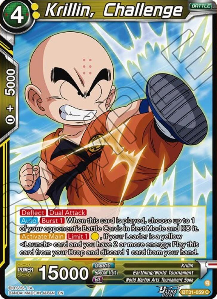 Krillin, Challenge BT31-059 card from Impact Beyond Dimensions
