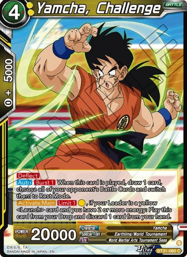 Yamcha, Challenge BT31-060 card from Impact Beyond Dimensions