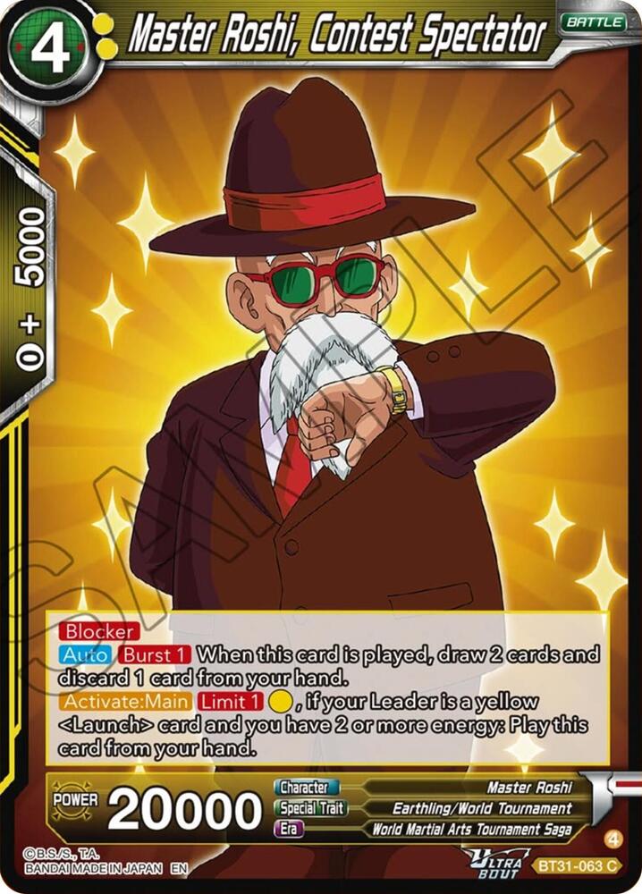 Master Roshi, Contest Spectator BT31-063 card from Impact Beyond Dimensions