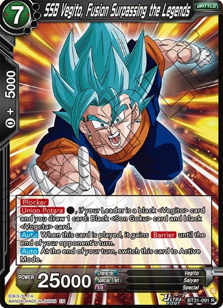 SSB Vegito, Fusion Surpassing the Legends BT31-091 card from Impact Beyond Dimensions