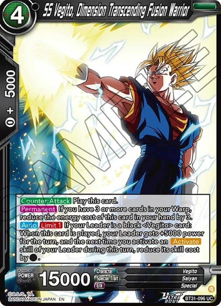 SS Vegito, Dimension Transcending Fusion Warrior BT31-096 card from Impact Beyond Dimensions