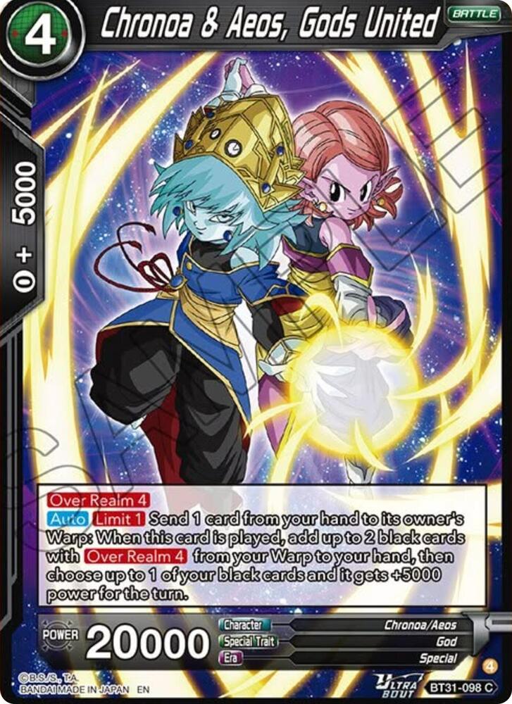 Chronoa & Aeos, Gods United BT31-098 card from Impact Beyond Dimensions