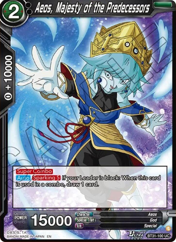 Aeos, Majesty of the Predecessors BT31-100 card from Impact Beyond Dimensions