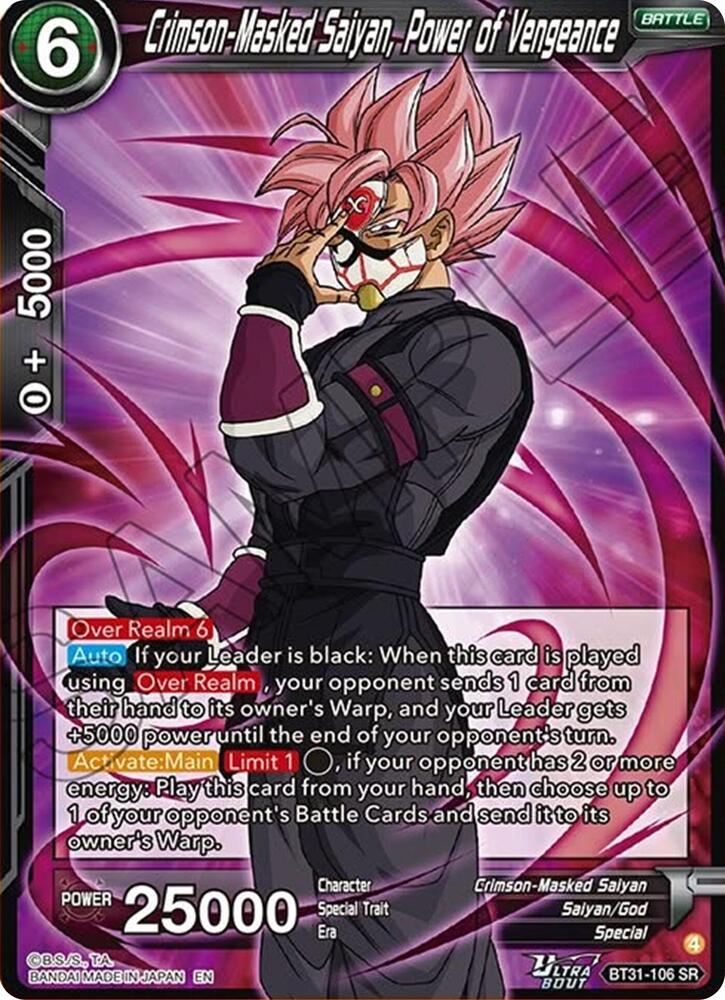 Crimson-Masked Saiyan, Power of Vengeance BT31-106 card from Impact Beyond Dimensions