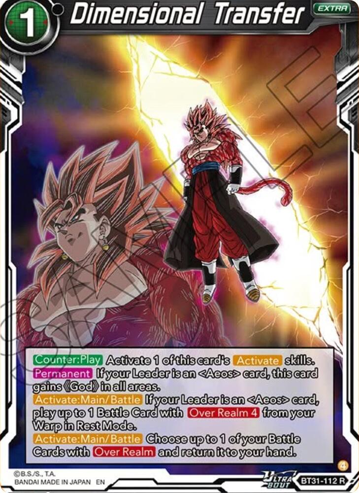 Dimensional Transfer BT31-112 card from Impact Beyond Dimensions