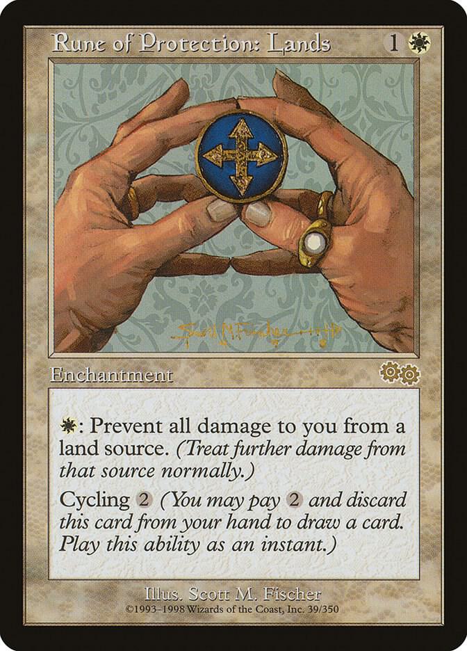 Rune of Protection: Lands 39 card from Urza's Saga