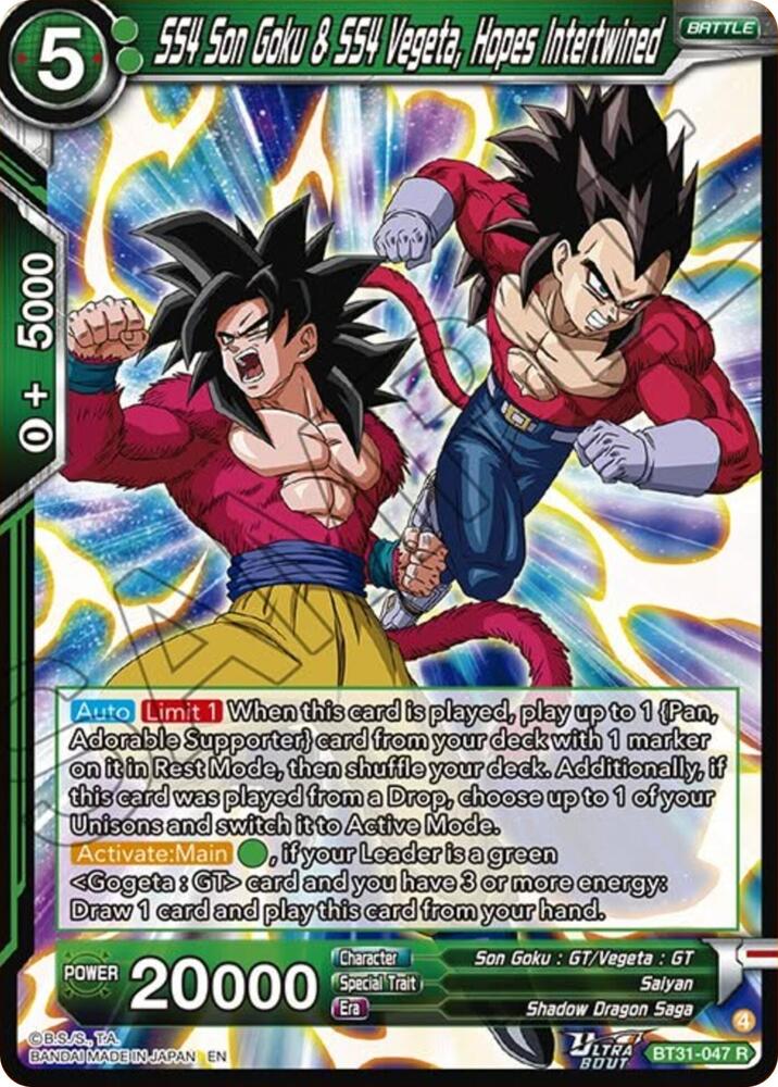 SS4 San Goku & SS4 Vegeta, Hopes Intertwined BT31-047 card from Impact Beyond Dimensions