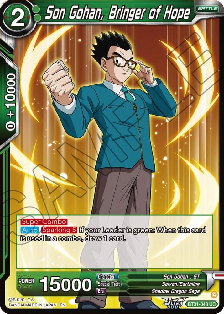 Son Gohan, Bringer of Hope BT31-048 card from Impact Beyond Dimensions