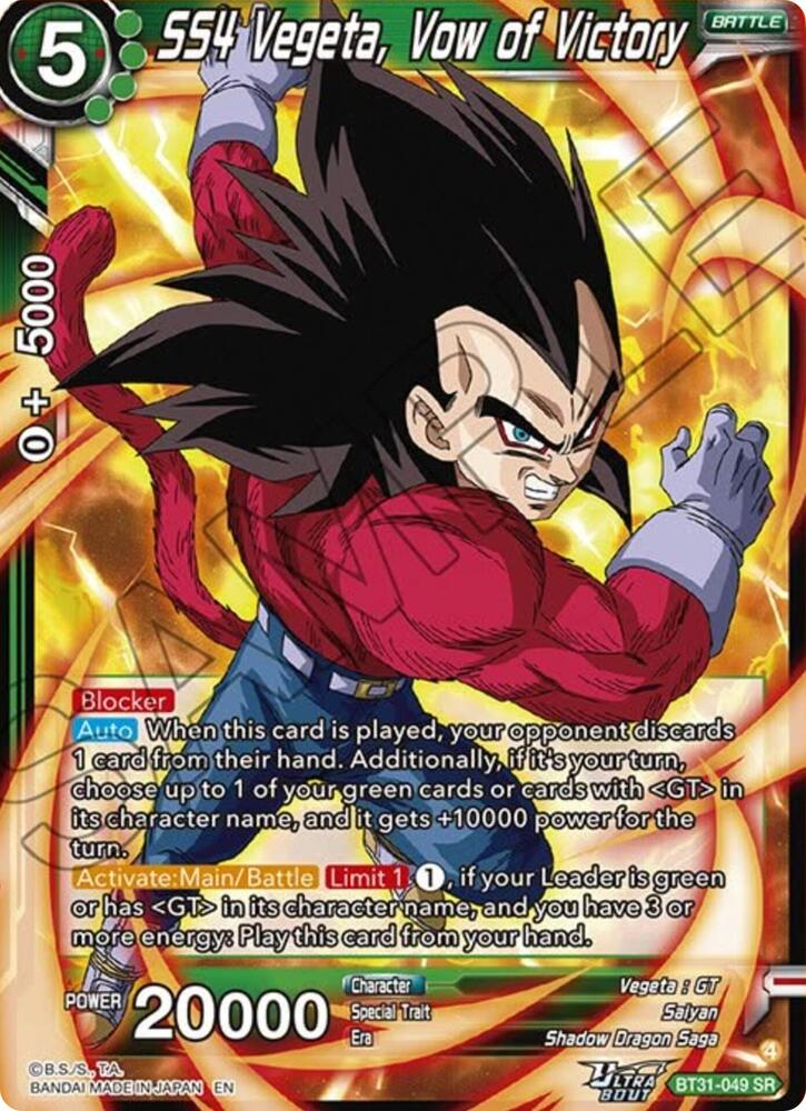 SS4 Vegeta, Vow of Victory BT31-049 card from Impact Beyond Dimensions