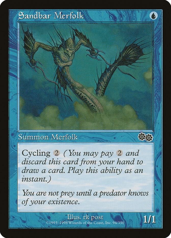 Sandbar Merfolk 94 card from Urza's Saga