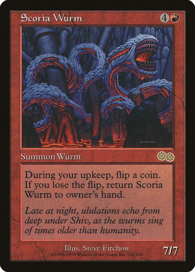 Scoria Wurm 212 card from Urza's Saga