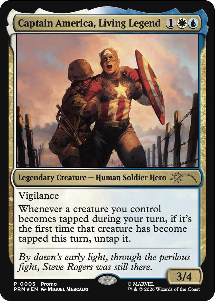 Captain America, Living Legend 3 card from Media Promos