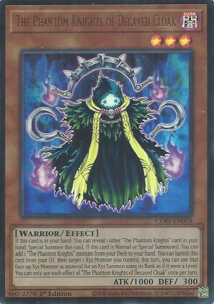 The Phantom Knights of Decayed Cloak CORI-EN018 card from Chaos Origins