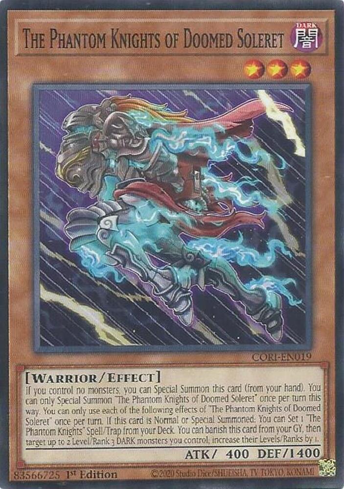The Phantom Knights of Doomed Soleret CORI-EN019 card from Chaos Origins