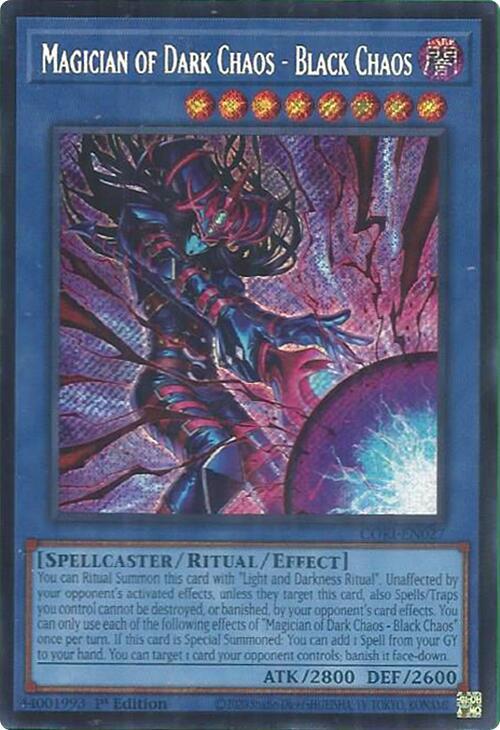 Magician of Dark Chaos - Black Chaos (Secret Rare) CORI-EN027 card from Chaos Origins