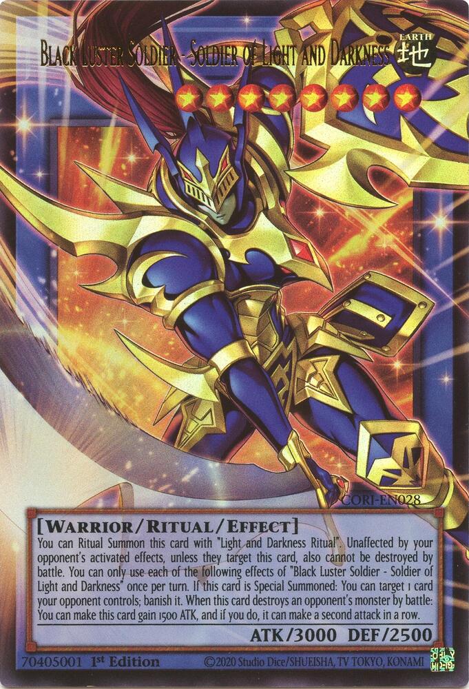 Black Luster Soldier - Soldier of Light and Darkness (Extended Art) CORI-EN028 card from Chaos Origins