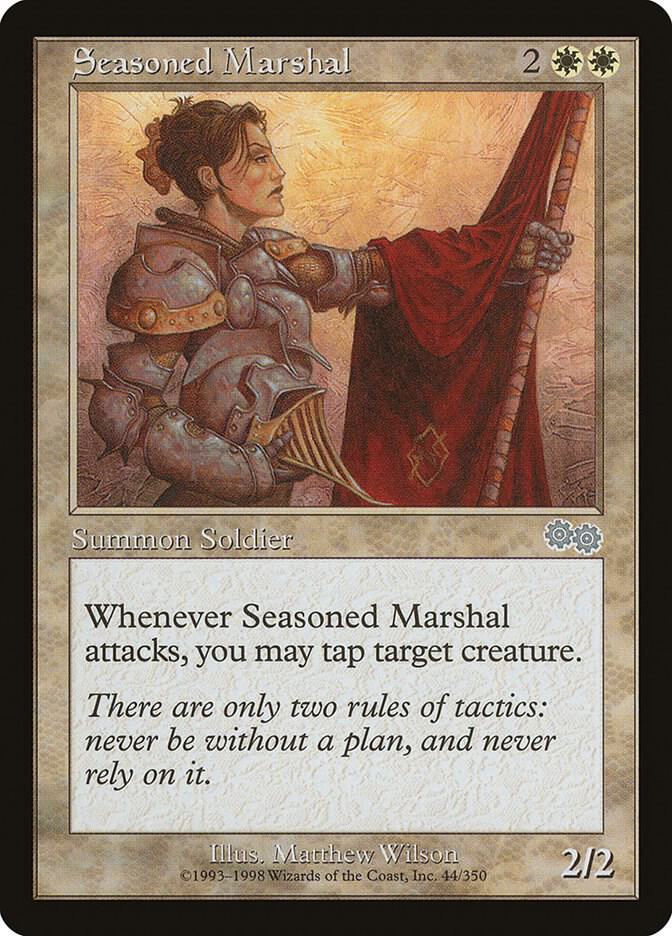 Seasoned Marshal 44 card from Urza's Saga
