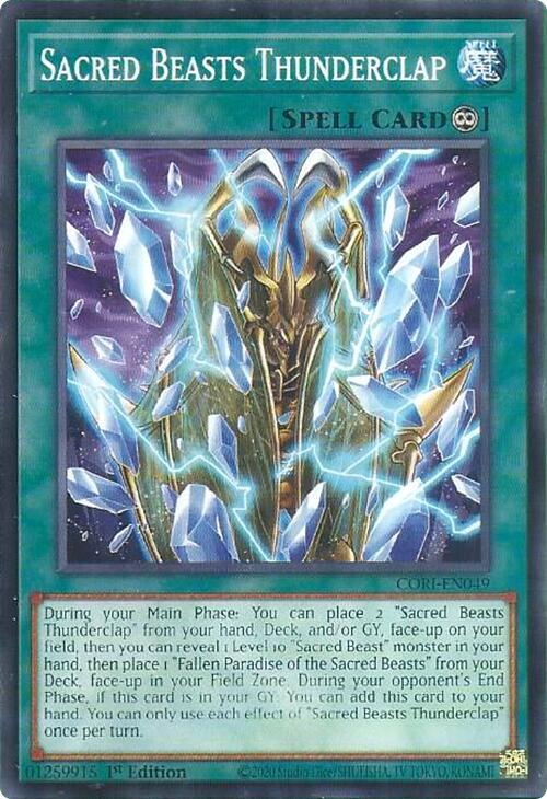 Sacred Beasts Thunderclap CORI-EN049 card from Chaos Origins