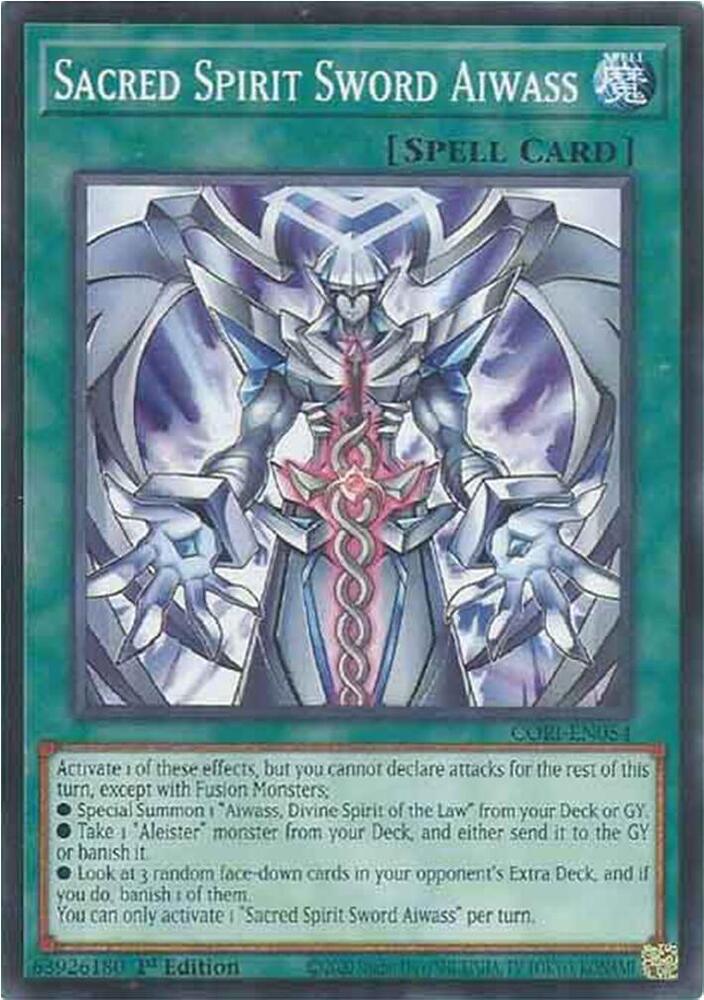 Sacred Spirit Sword Aiwass CORI-EN054 card from Chaos Origins