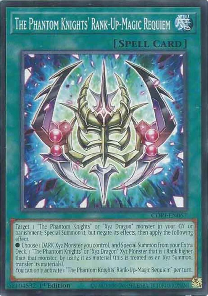 The Phantom Knights' Rank-Up-Magic Requiem CORI-EN057 card from Chaos Origins