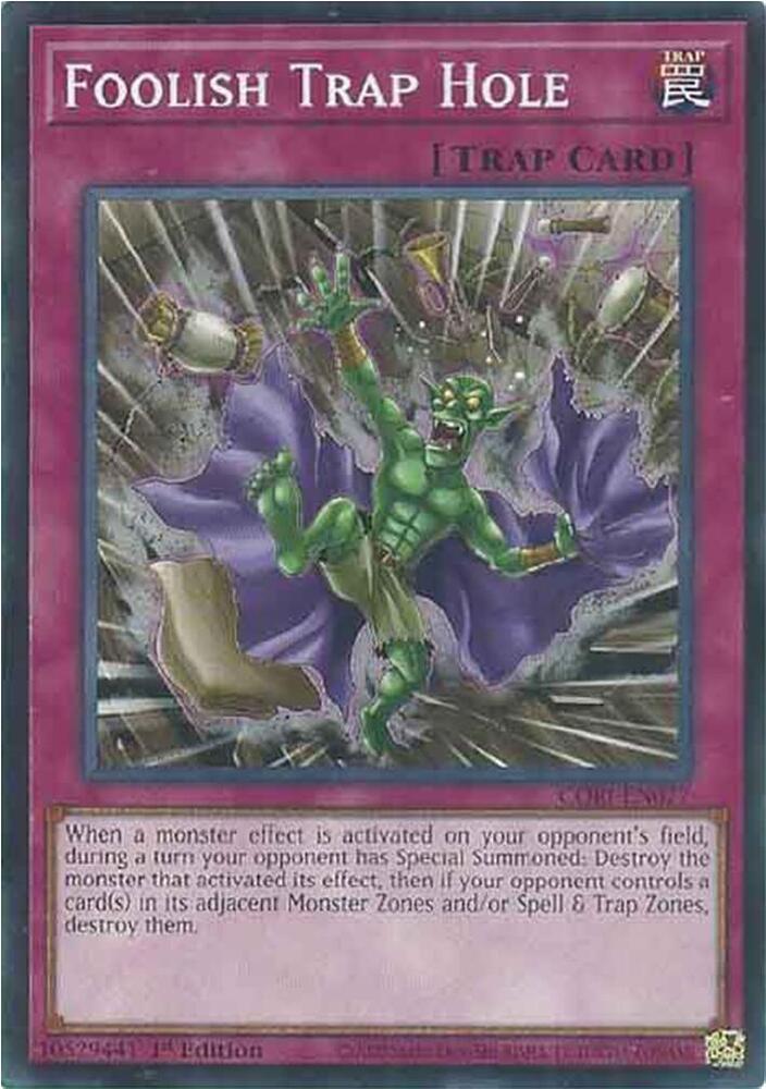 Foolish Trap Hole CORI-EN077 card from Chaos Origins