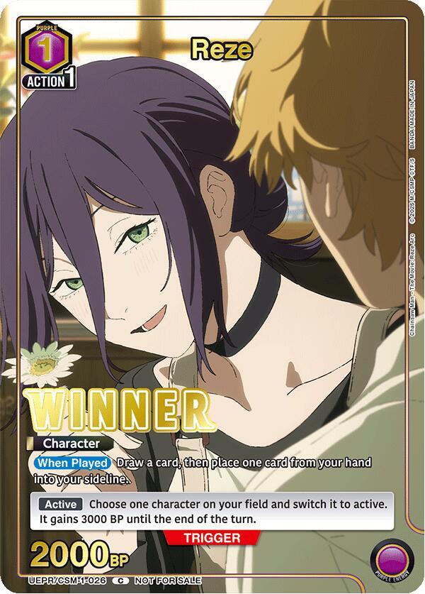 Reze (Winner) UEPR/CSM-1-026 card from Union Arena Promotion Cards